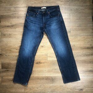 Levis Signature Jeans Mens Tag 32x32 Dark Wash Relaxed Straight Actual 33x30 a